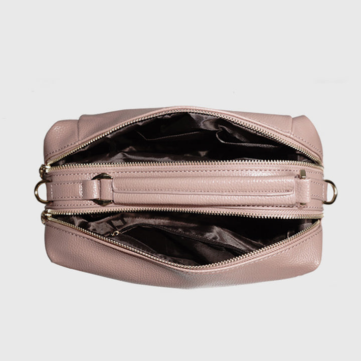 Damen Umhängetasche, elegante Handtasche mit großem Fassungsvermögen, veganes Leder, Boston-Tasche