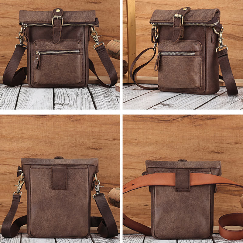 Gürteltasche für Herren, multifunktionale Gürteltasche aus Leder für Outdoor-Sportbekleidung