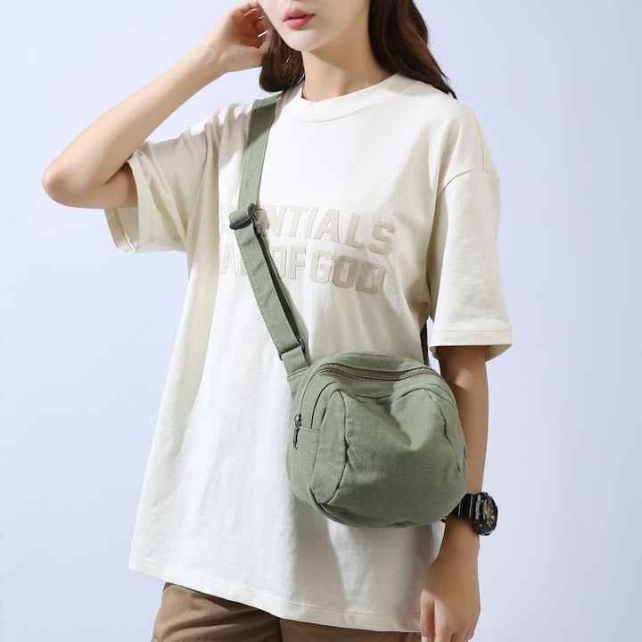 Lässige Umhängetasche für Damen aus Canvas, einfache Reisetasche