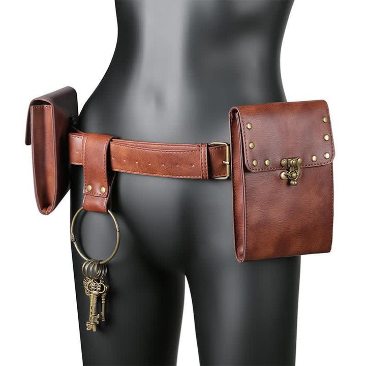 Mittelalterliche Renaissance-Gürteltasche, Gürtelholster mit Gürtel-Schlüsselanhänger