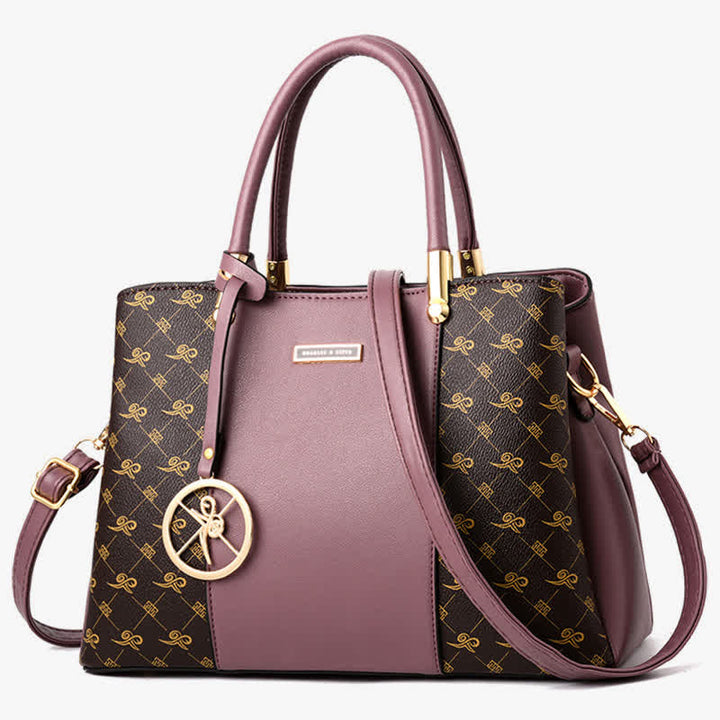 Umhängetasche mit drei Fächern, Schultertasche, Handtasche für Damen