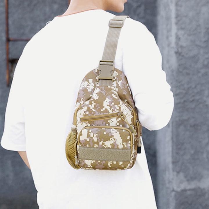 Schultertasche für Herren aus Canvas, lässig, sportlich, große Brusttasche