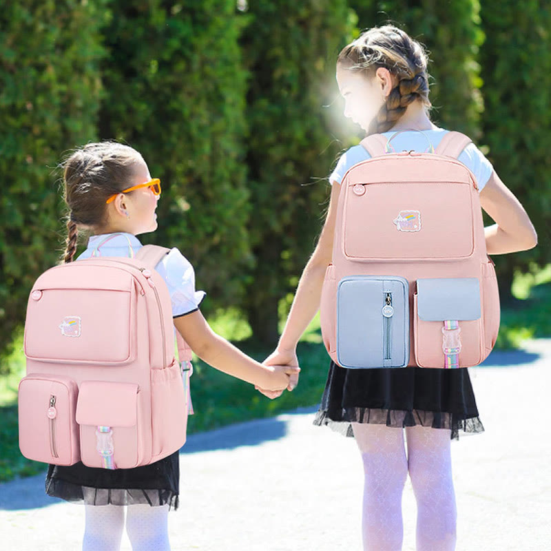 Leichter, wasserdichter, großer Kapazitäts-, bequemer, süßer Schulrucksack im College-Stil