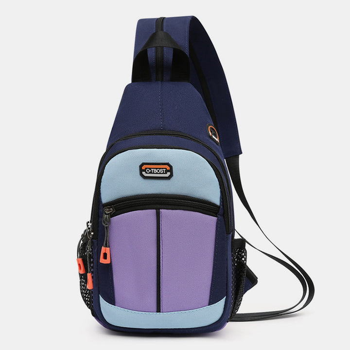 Mini-Schulterrucksack mit Farbblock-Design, Umhängetasche, Tagesrucksack für Damen und Herren