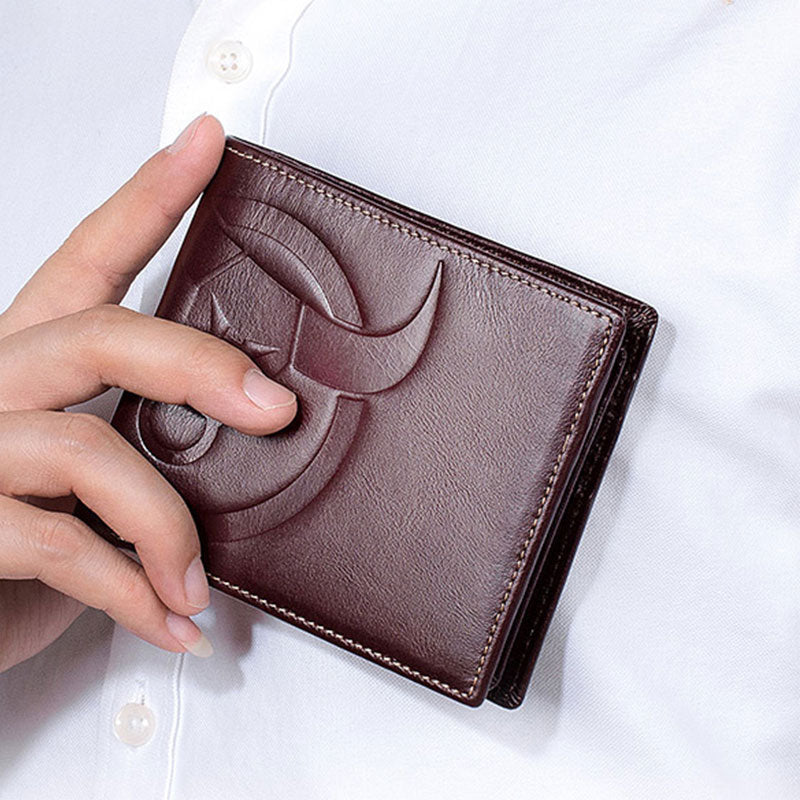 RFID-blockierende Vintage-Geldbörse mit mehreren Steckplätzen und Prägung