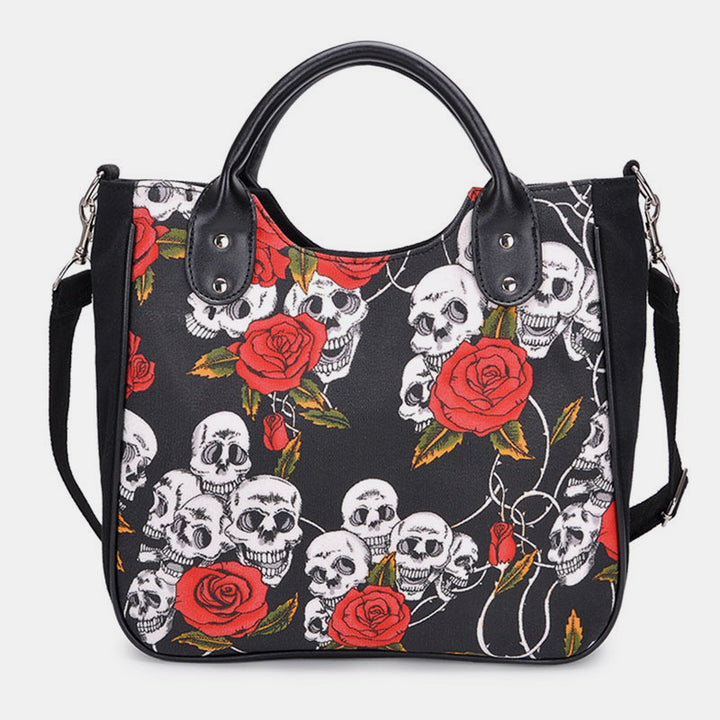 Große Umhängetasche mit Totenkopf-Print