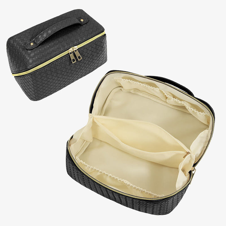 Kosmetiktasche für Damen, Reise, wasserdicht, Make-up-Tasche aus PU-Leder