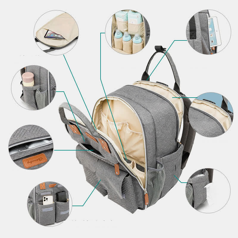 Wickeltasche, Rucksack, multifunktional, wasserdicht, Mamatasche, Wickelunterlage
