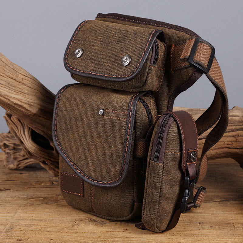 Beintasche für Männer, langlebige vertikale Outdoor-Sport-Canvas-Tasche