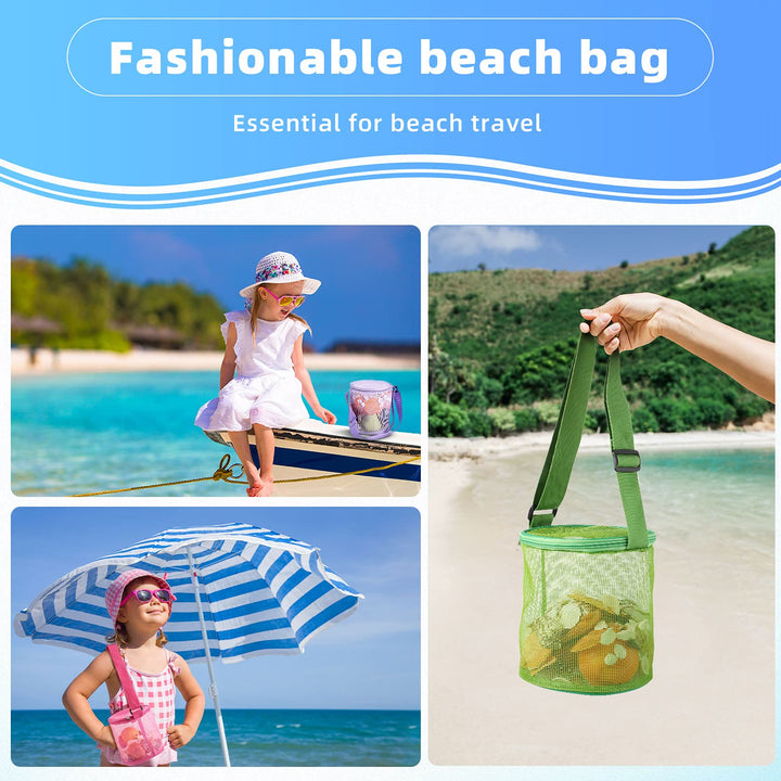 4 Stück Strandtasche für Kinder Sommerferien Muschelsammeltasche
