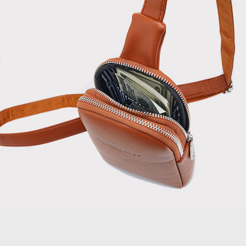 Leichte, lässige Schultertasche für Damen, kleiner Umhängerucksack aus PU-Leder