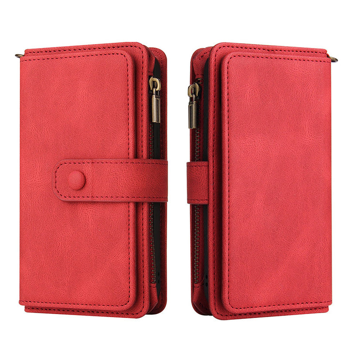 2-in-1-Geldbörsenhülle Handyhülle für Samsung Z Fold 3 4 Armband Reißverschluss Kartenhalter