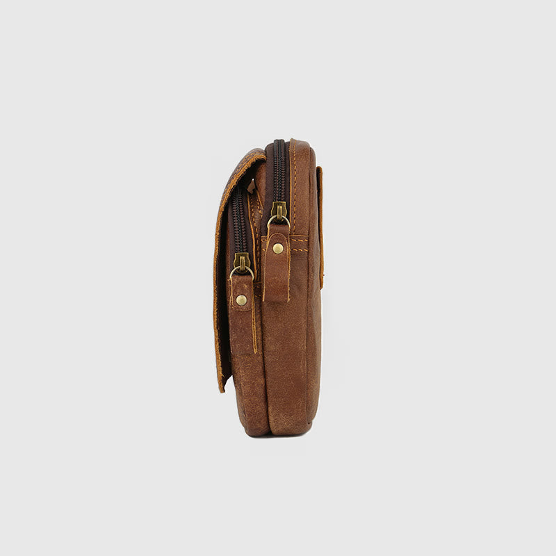 Gürteltasche für Herren, für den täglichen Gebrauch im Freien, Retro-Gürtelschlaufen aus echtem Leder