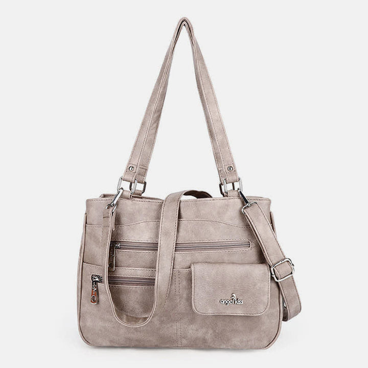 Schultertasche aus Kunstleder mit schweren Taschen und großer Kapazität
