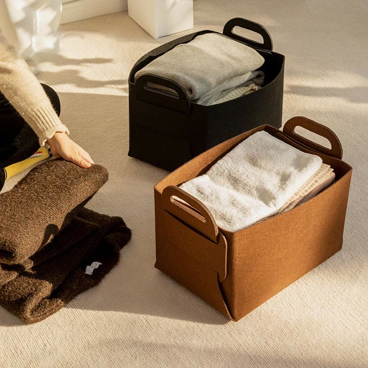 Aufbewahrungstasche für Zuhause, tragbar, Filz, Kleidung, Organizer, Korb, Snackbox