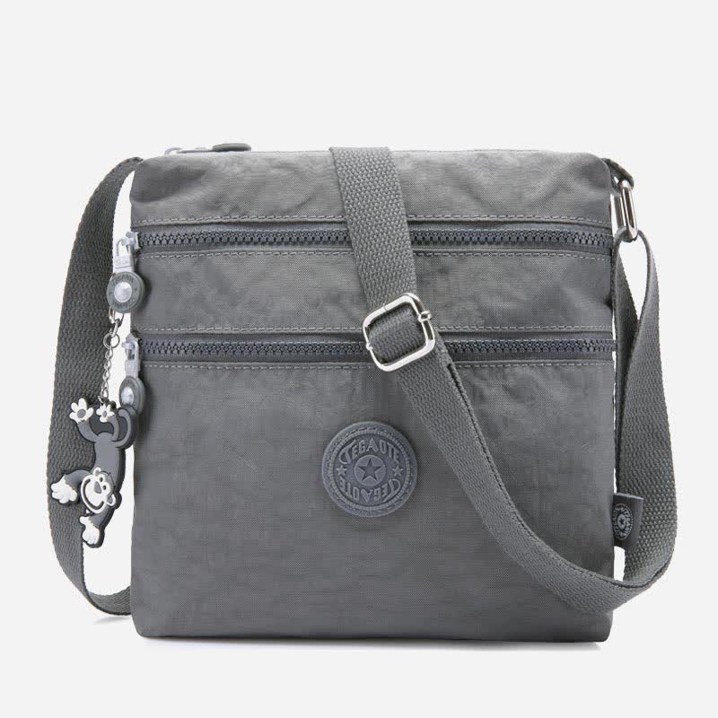 Leichte kleine Crossbody-Tasche mit Dreifach-Reißverschluss, Schultertasche für Damen