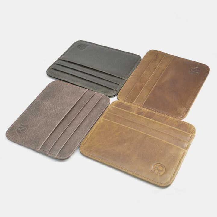 Schlanke minimalistische Vordertasche Brieftasche aus echtem Leder Kartenhalter Kartenetui - image 7