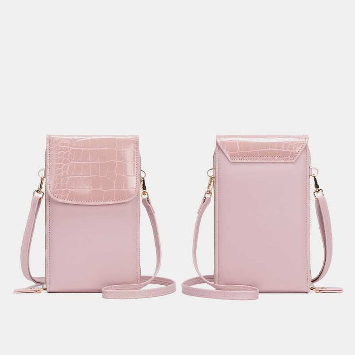 Schlanke, leichte Umhängetasche aus Leder für Damen, Handytasche, Kreditkartenhalter