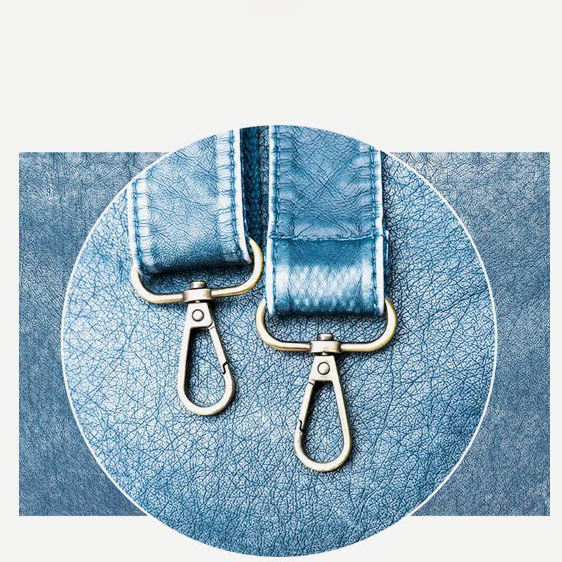 Denim Farbe Tote Handtaschen Große Kapazität Kunstleder Schulter Geldbörse
