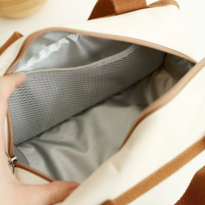 Süße Stickerei Stricken Leinwand Mama Tasche Baby Erwachsene Tragetasche