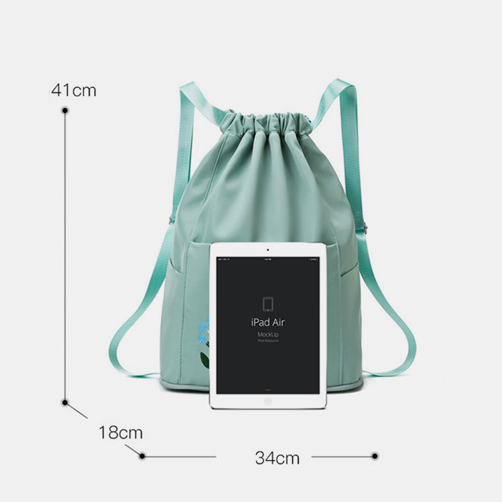 Wasserdichter, faltbarer Fitness-Reiserucksack mit großer Kapazität und Blumenstickerei 