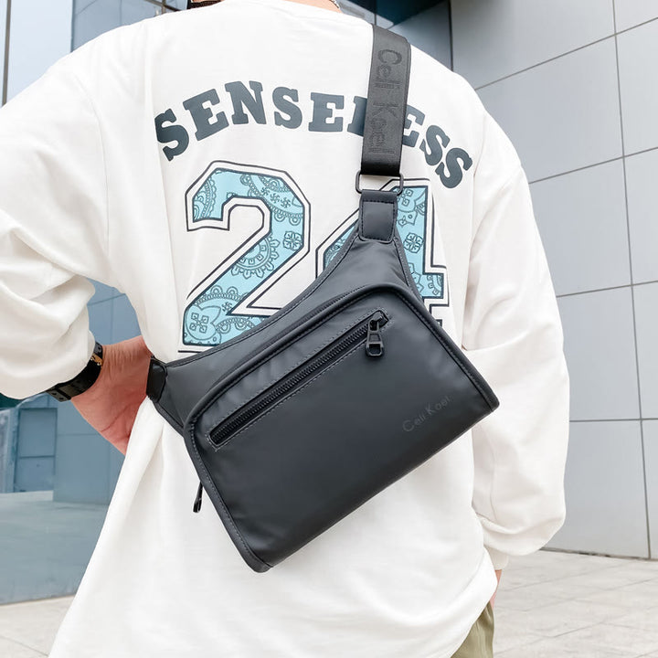Einfache Messenger Bag mit breitem Riemen, leistungsstarke Umhängetasche für Herren