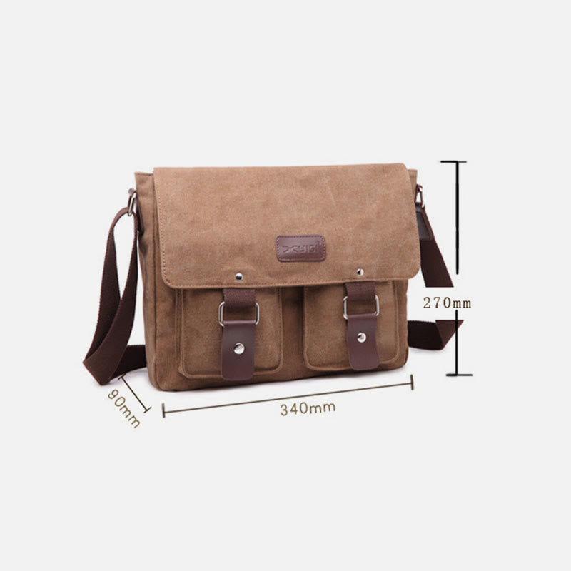 Kuriertasche für Herren, große Kapazität, lässige Schultertasche aus Segeltuch