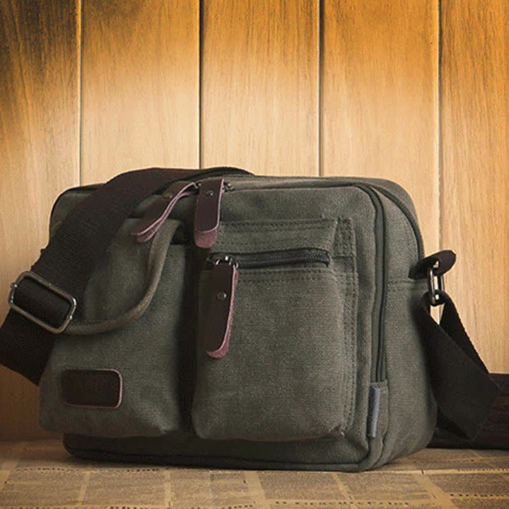 Retro Herren Canvas Messner Bag Casual Satchel Umhängetasche Schultertasche
