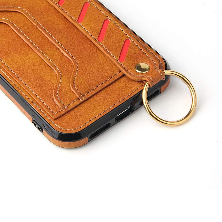 Leder-Handyhülle für iPhone und Samsung mit Kartenfach und Armband