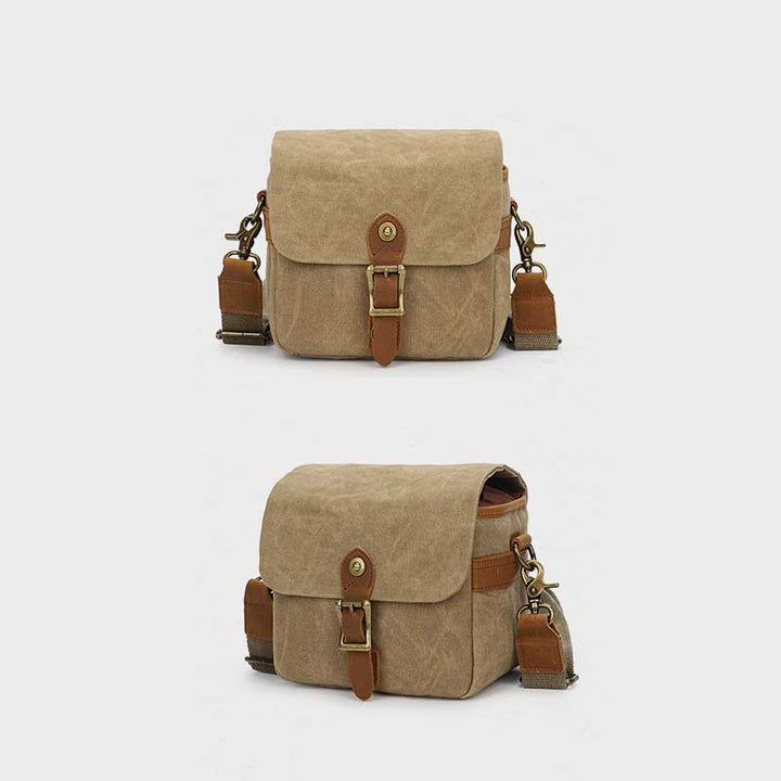 Wasserdichte Schulterkameratasche aus Canvas im Vintage-Stil