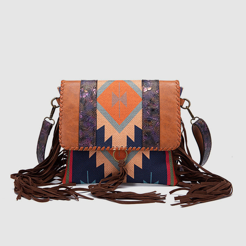 Umhängetasche für Damen, Vintage, Quaste, große Kapazität, Einkaufstasche