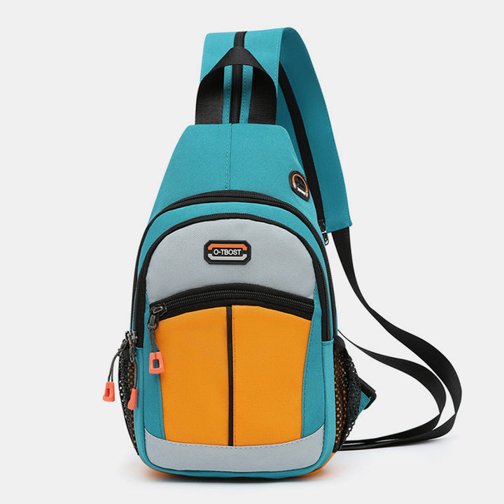 Mini-Schulterrucksack mit Farbblock-Design, Umhängetasche, Tagesrucksack für Damen und Herren