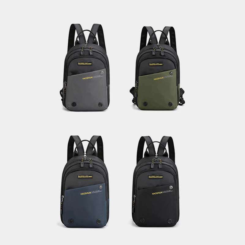 Schultertasche für Herren, lässig, wasserdicht, verstellbare Reißverschlussgurte, Rucksack
