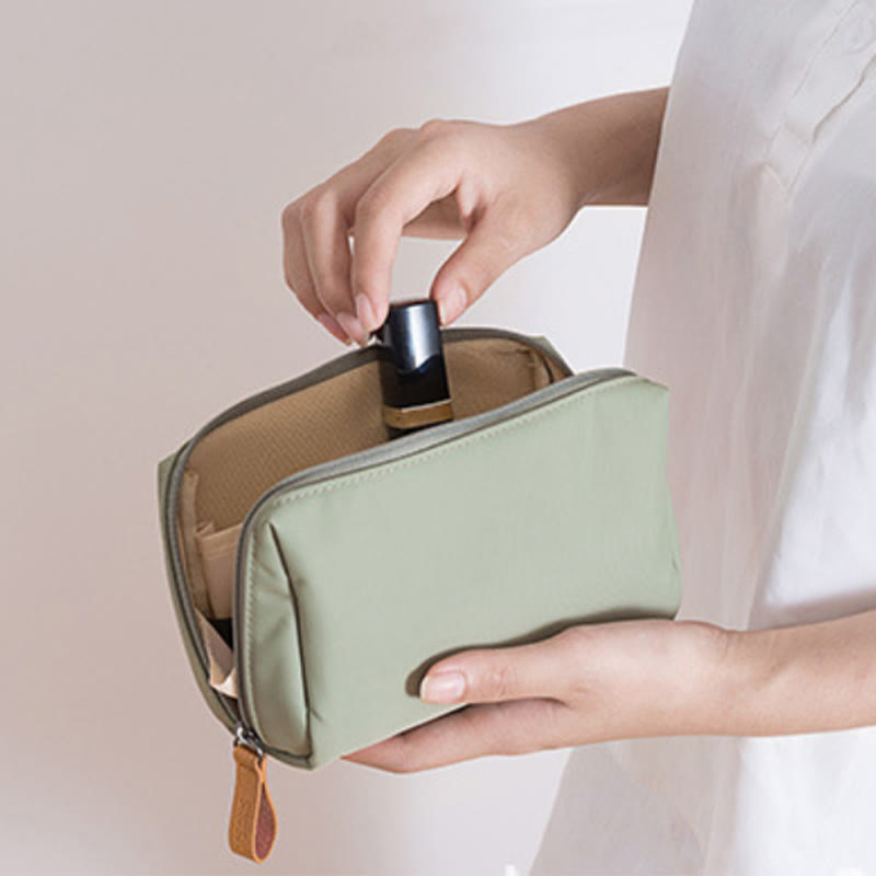 Kleine Make-up-Tasche für Frauen, Lippenstift-Kosmetiktasche mit Doppelreißverschluss