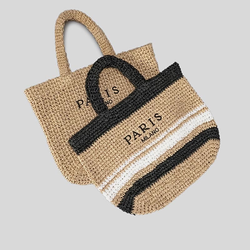 Strandtasche für Damen, Sommer, Strandparty, lässige Strohhandtasche