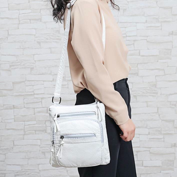 Umhängetasche aus weichem Leder mit großem Fassungsvermögen, Schultertasche