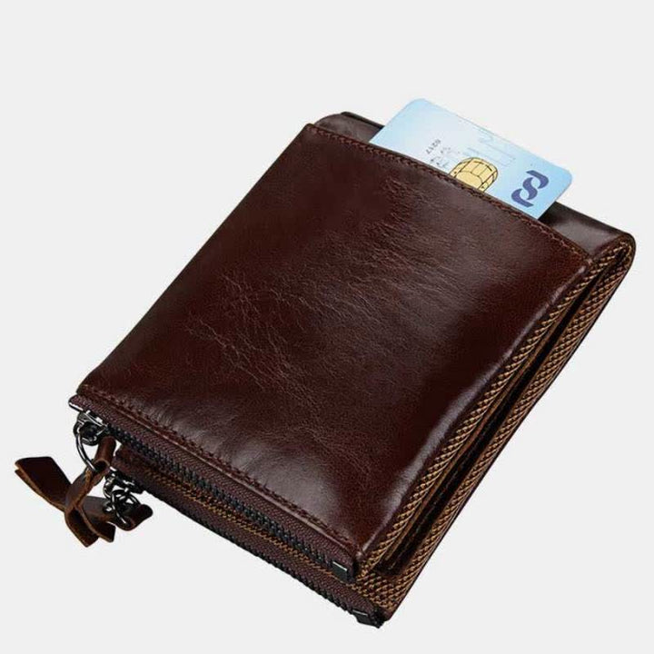 Großes Fassungsvermögen Ledergeldbörse RFID-blockierende Bifold Flip Herrengeldbörse