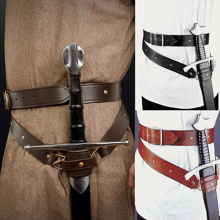 Ledergürtel Schwertholster für Cosplay Nieten verstellbares Holster