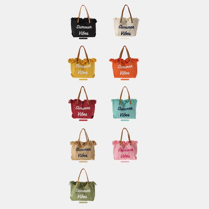 Canvas-Einkaufstasche, Sommer-Signatur, extragroße Schulterhandtasche, Geldbörsen