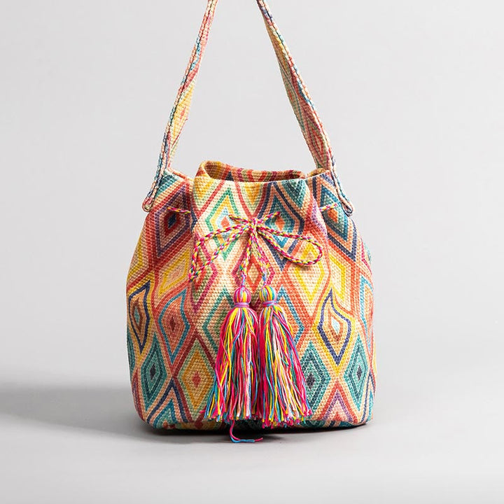 Umhängetasche für Damen im Bohemian-Stil, lässige Einkaufstasche aus Segeltuch