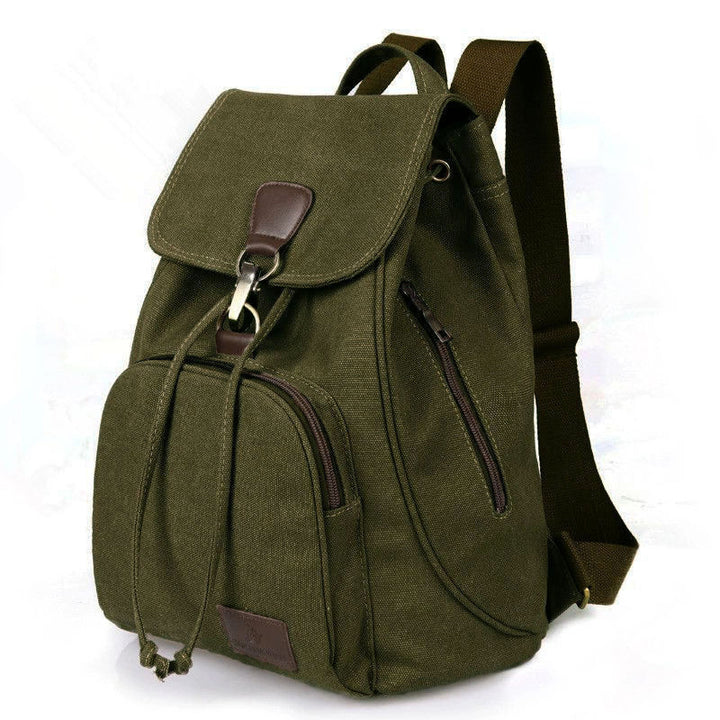 Canvas-Rucksack für Damen und Mädchen, Vintage-Stil, mit Kordelzug, für die Schule, Reisen