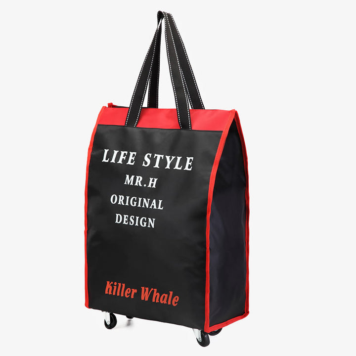 Rolling Handtasche Damen Supermarkt Shopping tragbare Reise Tote mit Rädern