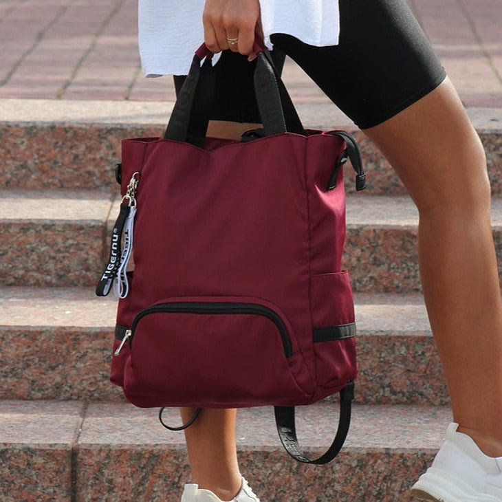 Leichte Umhängetasche, umwandelbarer Rucksack, lässige Handtasche, Büchertasche