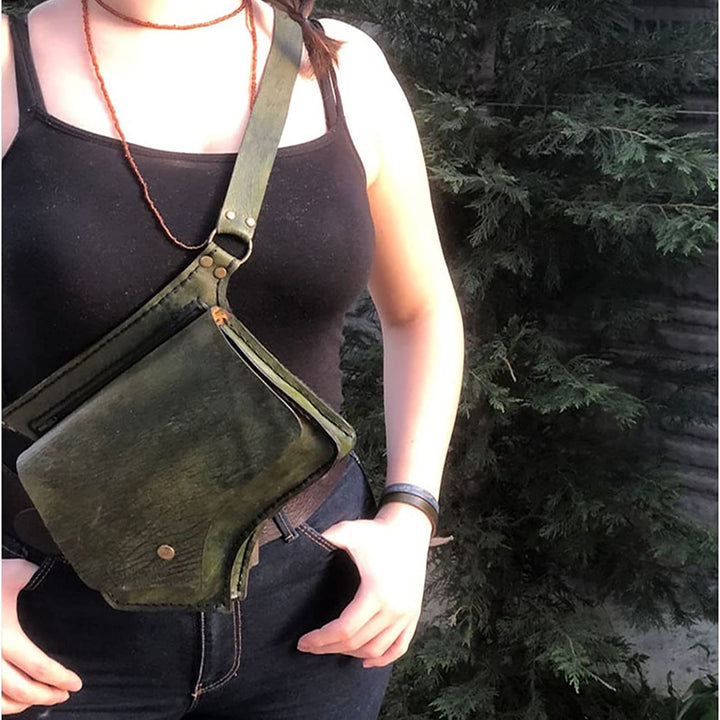 Gürteltasche für Damen, Retro, täglich, Umhängetasche mit großer Kapazität