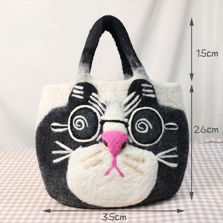 Handgemachte handgemachte Katze Wollfilz Handtasche