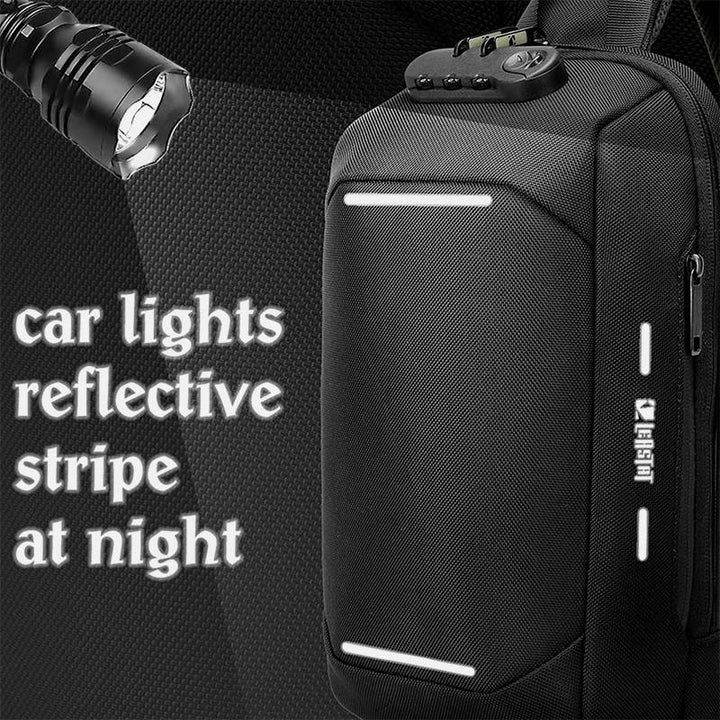 Diebstahlsichere, wasserdichte Brusttasche mit USB-Ladeanschluss