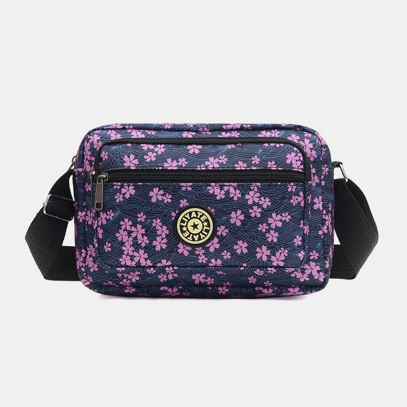 Große Kapazität Bedruckte, robuste Schultertasche aus Nylon mit Umhängetasche