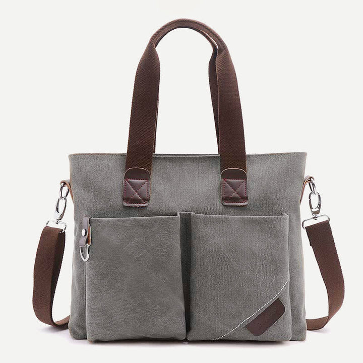 Canvas-Umhängetasche für Damen und Herren, Retro, lässige Handtasche, Arbeitstasche