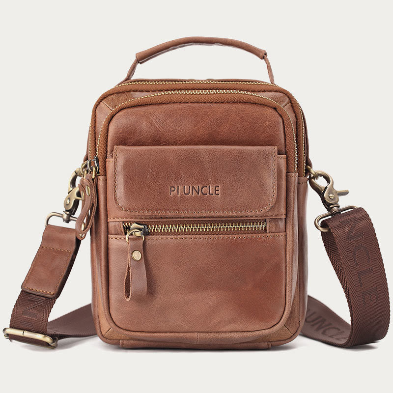 Messenger Bag für Herren, Business, kleine tragbare Umhängetasche aus Leder