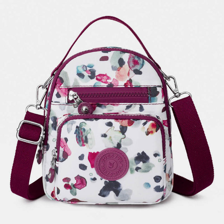 Schultertasche mit Blumenmuster für Damen, Crossbody-Rucksack, Mehrzweck-Umhängetasche